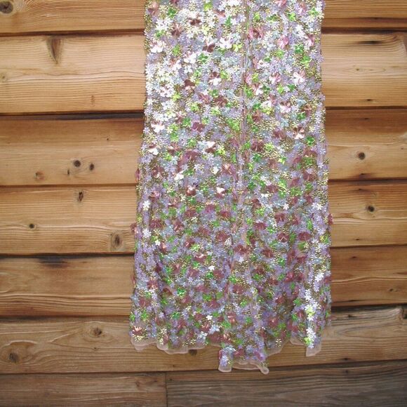 MAC DUGGAL 6153 Multicolor Sleeveless Floral Paillette Embellished Mesh Gown - Picture 13 of 14